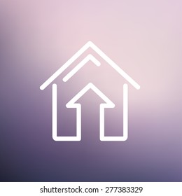 Direction for entrance icon thin line for web and mobile, modern minimalistic flat design. Vector white icon on gradient mesh background.