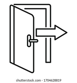 Icono de salida de dirección. Icono de salida de dirección de contorno vectorial para diseño web aislado en fondo blanco
