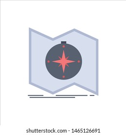 Direction, explore, map, navigate, navigation Flat Color Icon Vector. Vector Icon Template background