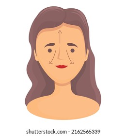 Vector de caricatura de icono de masaje facial de dirección. Piel facial. Estética sérica