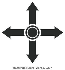 Direction flat arrow icon isolated on white background.