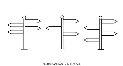 Direction Flat Design Business Icon with three design