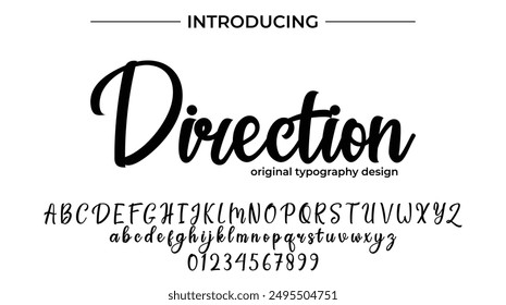 Direction Font Stylish brush painted an uppercase vector letters, alphabet, typeface