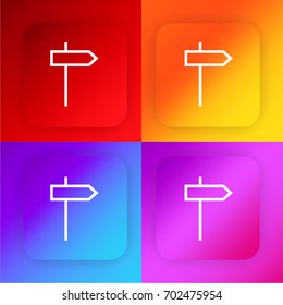 Direction four color gradient app icon set