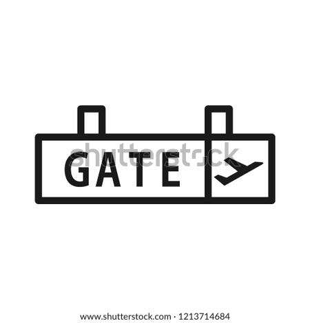 Direction gate, airport signposting. Simple flat design. Isolate on white background.