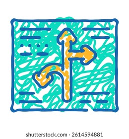 direction globalization doodle icon sketch vector. direction globalization sign. isolated symbol illustration