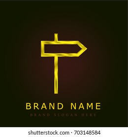 Direction golden metallic logo