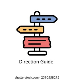 Direction Guide vector filled outline Icon Design illustration. Business And Management Symbol on White background EPS 10 File