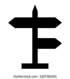 
A direction guiding guidepost, signpost flat icon
