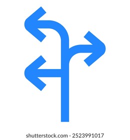 Richtungssymbol. Richtung, Pfeil, Führung, Straße, Weg, Signalisierung. Vektorgrafik