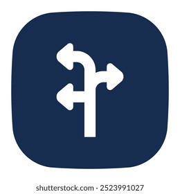 Icono de dirección. dirección, flecha, guía, carretera, camino, señalización. Ilustración de icono de Vector