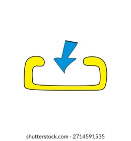 El icono de dirección es dirección azul amarilla