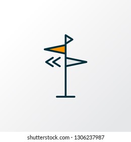 Direction icon colored line symbol. Premium quality isolated signpost element in trendy style.