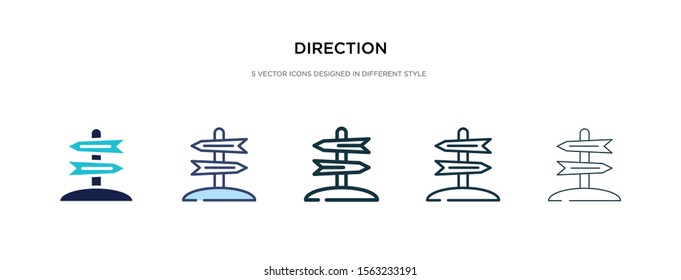 direction icon in different style vector illustration. two colored and black direction vector icons designed in filled, outline, line and stroke style can be used for web, mobile, ui