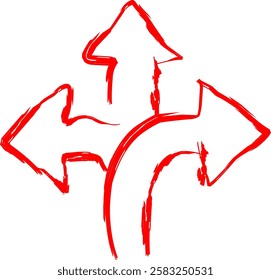 direction icon in Doodle style