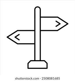 direction icon. line art and editable stroke.
