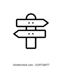 Direction Icon. Line Art Style Design Isolated On White Background