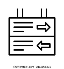 Direction Icon. Line Art Style Design Isolated On White Background