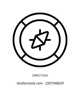 icono de dirección. Diseño De Estilo De Arte De Línea Aislado En Fondo Blanco