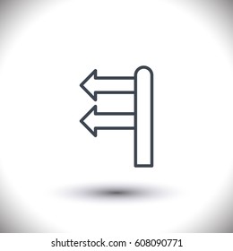 Direction icon line vector