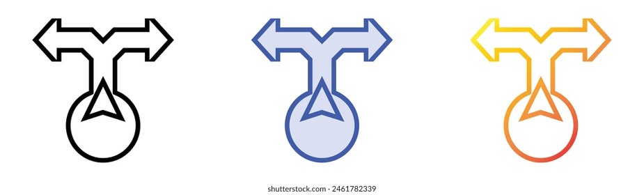 direction icon. Linear, Blue Fill and Gradient Style Design Isolated On White Background