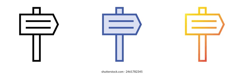 direction icon. Linear, Blue Fill and Gradient Style Design Isolated On White Background