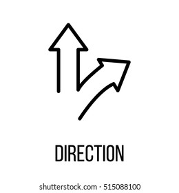 Direction icon or logo in modern line style. High quality black outline pictogram for web site design and mobile apps. Vector illustration on a white background.