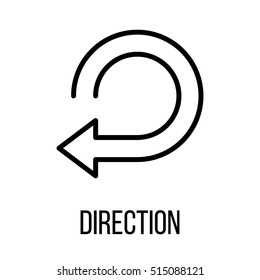 Direction icon or logo in modern line style. High quality black outline pictogram for web site design and mobile apps. Vector illustration on a white background.