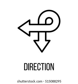 Direction icon or logo in modern line style. High quality black outline pictogram for web site design and mobile apps. Vector illustration on a white background.