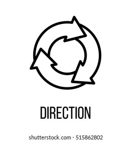 Direction icon or logo in modern line style. High quality black outline pictogram for web site design and mobile apps. Vector illustration on a white background.
