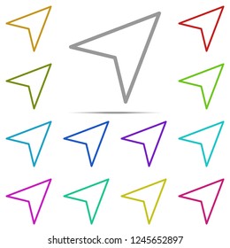direction icon in multi color. Simple outline vector of web, minimalistic set for UI and UX, website or mobile application