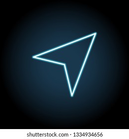 direction icon in neon style. Simple thin line, outline vector of web, minimalistic icons for UI and UX, website or mobile application