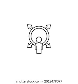 direction icon on  white background