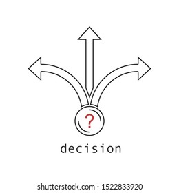Direction icon. Outline thin line. Isolated icon on white background. 