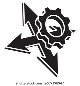 Direction icon represented by Direction simple symbol Black Filled style.