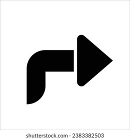 icono de dirección a la derecha en negro