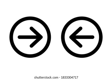 Icono de dirección derecha e izquierda con un círculo. ilustración vectorial, estilo de diseño plano. adecuado para la web, dirección de conducción, negocio, etc.