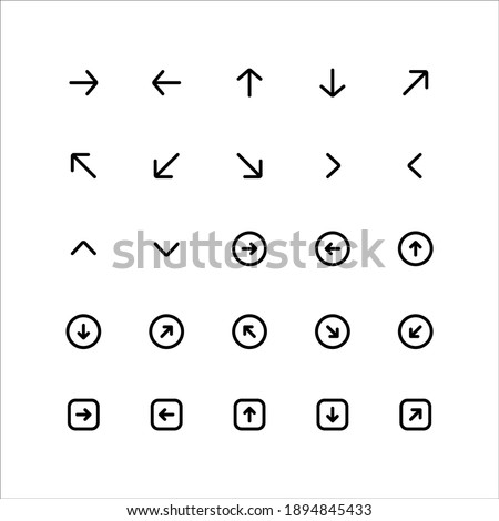 Direction Icon Set 1 (Outline) Part of Essentials Icon Family Collection