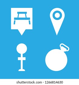 direction icon set about rest area pin, no parking, compass and pin in the map vector set