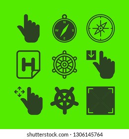 direction icon set with tap down and hand, tap and hand and hospital sign vector illustration