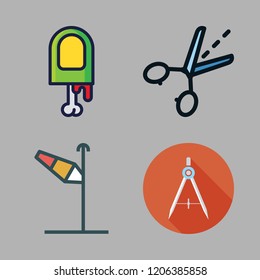 direction icon set. vector set about guide, wind sign, finger and compass icons set.