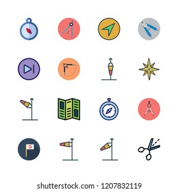 direction icon set. vector set about wind sign, road map, wind rose and wrong way icons set.