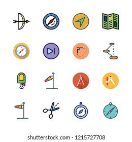 direction icon set. vector set about next, compass, road map and finger icons set.