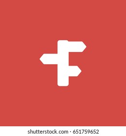 direction icon. sign design. red background
