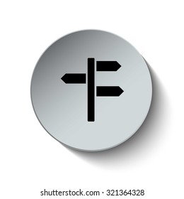 Direction icon. Direction sign. Rounded button. Vector Illustration. EPS10