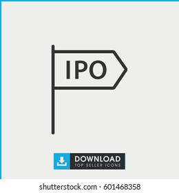 direction icon. simple outline direction vector icon. on white background.