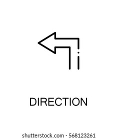 Direction icon. Single high quality outline symbol for web design or mobile app. Thin line sign for design logo. Black outline pictogram on white background
