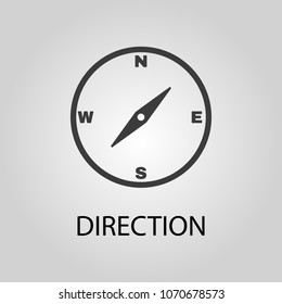 Direction icon. Direction symbol. Flat design. Stock - Vector illustration