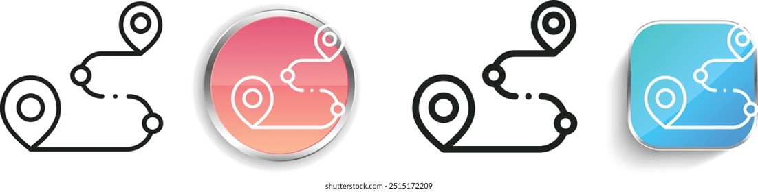 direction icon. Thin Linear, Regular and Button Style Design Isolated On White Background