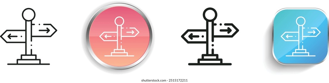 direction icon. Thin Linear, Regular and Button Style Design Isolated On White Background